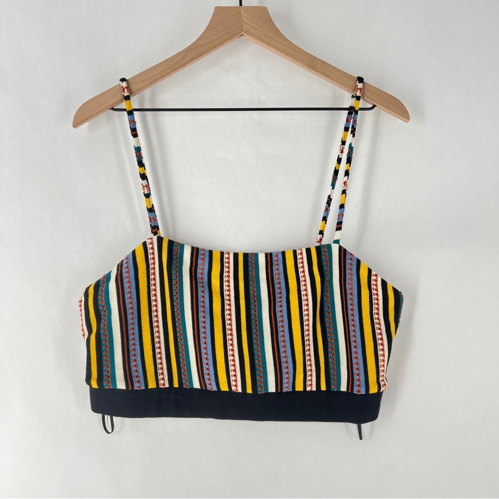 Zara Multicolor Striped Knit Cropped Tank Top‎ Size L